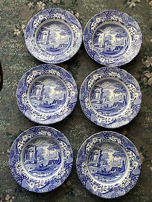 Buy Spode Blue Italian Soup Plate Bowls Set Of 6 • 50£