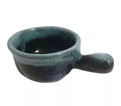 Buy Soup Bowl With Handle Pottery Teal Turquoise Black Evangeline Ovenware Canada • 4.50£
