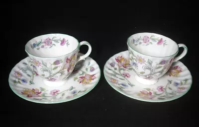 Buy Pair Of Minton Haddon Hall Small Coffee Cups And Saucers • 12.99£