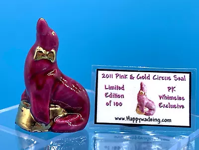 Buy Wade Whimsies 2011 CIRCUS SEAL Pink & Gold COA RARE Limited Edition Of 100 • 20£