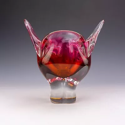 Buy Vintage Murano Venetian Glass - Pink Sommerso Vase - Mid-Century Modern Design • 14.99£