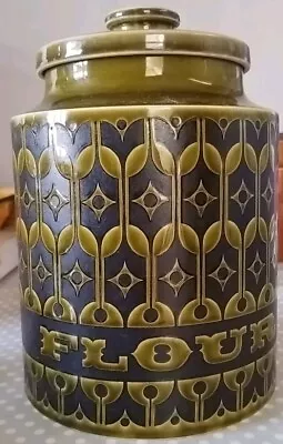 Buy Vintage, 1970s Glazed Ceramic Hornsea Pottery  Flour  Container, WITH Lid, Rare • 40£