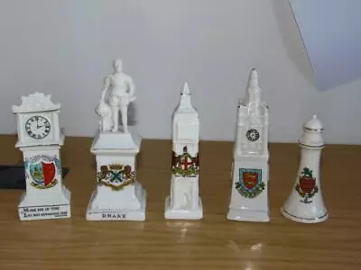 Buy BC950: Small Collection Of  5 Crested Ware, Big Ben, Grandfather Clock, Drake • 15£