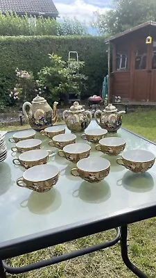 Buy Vintage Oriental Japanese Satsuma Teapot China Mikado Handpainted Full Set • 9.99£