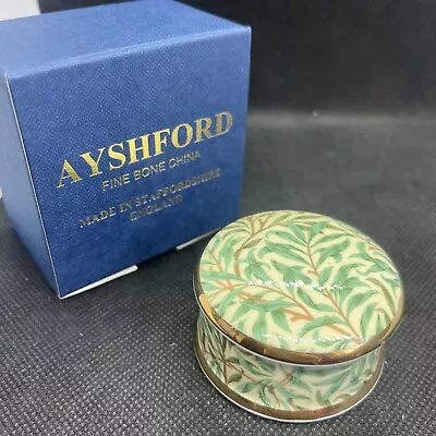 Buy AYSHFORD Bone China Willow Trinket Box Staffordshire ENGLAND With Original Box! • 1.99£