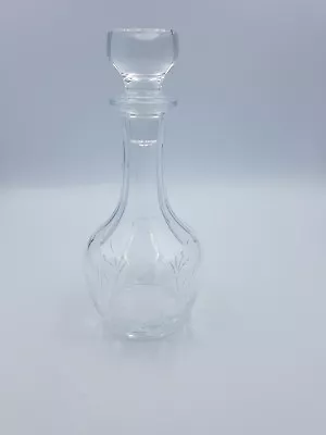 Buy Crystal Glass Tall Whisky Wine Spirits Decanter Cut Fern Detail Round Stopper • 24.99£