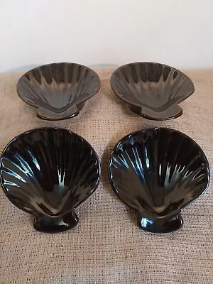 Buy Set Of 4 Guernsey Pottery Glazed Stoneware Clam Shell Dishes • 25£