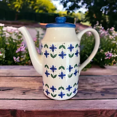 Buy Rosalie Midwinter Coffee Pot 1970's Studio Blue & White Retro Pattern Ceramic • 18£