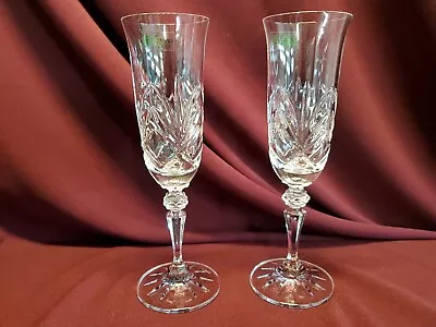 Buy Pair Galway Kylemore Cut Crystal Signed Champagne Flute (holds 4 Oz)   Tall • 69.89£