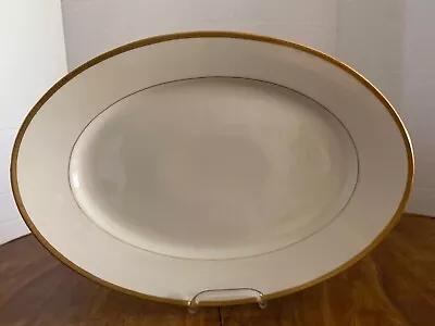 Buy Thomas By Rosenthal PLATTER OVAL 17x12 Gold Flower Encrusted Rim Ivory China VTG • 32.62£