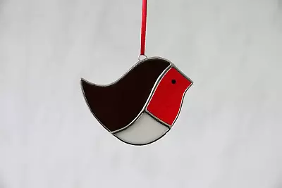 Buy Stained Glass Bird Suncatcher/Window Hanger Simple Robin Ornament Gift/Ornament • 16£