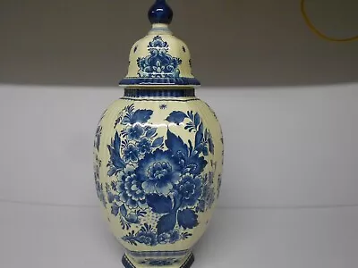 Buy Vintage Delfts Handwerk Holland Large Hexagonal Lidded Vase Blue White 39cm • 55£
