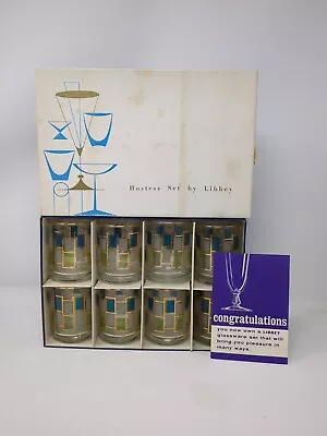 Buy Set Of 8 MCM Libbey Nordic Hostess Set 5.5oz Juice Glasses With Original Box 302 • 69.85£