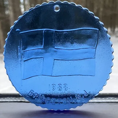 Buy Swedes In America Sweden Flag Swedish Farmstead Bridgeton NJ VTG Blue Suncatcher • 13.98£