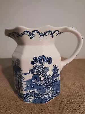 Buy Vintage Masons Pottery Blue And White Willow Jug Ringtons 75th Anniversary • 12£