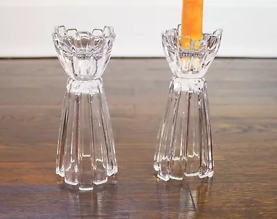 Buy Vintage Pair Of Gorham Acapella Glass Crystal Candlestick Holders/Vases • 27.96£