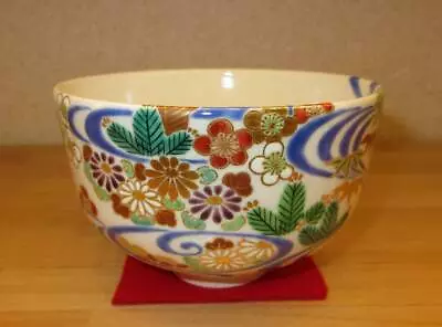 Buy Hokentei Tea Utensils Bowl Kyoto Ware Painting Of Flowers And Flowing Water Koto • 565.92£