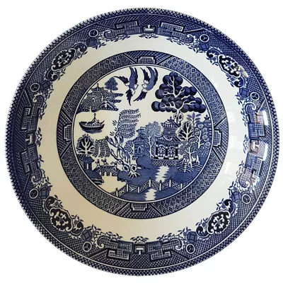 Buy Churchill China Bowl Blue Willow Mint Scollop 22cm Diameter Made In England • 13.49£