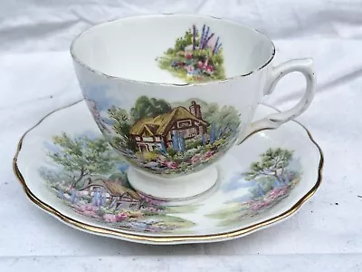 Buy Vintage Due Fine Bone China Tea Cup And Saucer Royal Vale • 24.99£