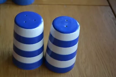 Buy Blue & White Cornishware Salt & Pepper Pots - #LM • 5.49£