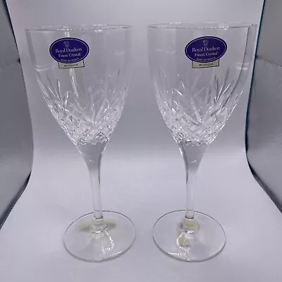 Buy 2 X Royal Doulton Finest Crystal Monique Sherry Wine Glasses • 30£