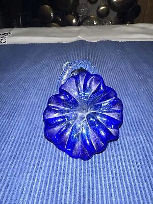 Buy Beautiful Blue Blown Glass Flower Ornament • 12£