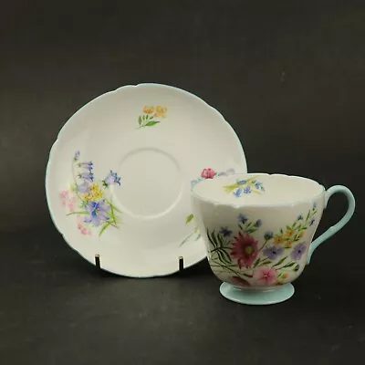 Buy Shelley Wild Flowers Tea Cup And Saucer Duo #13668 EUC Vintage • 13.95£