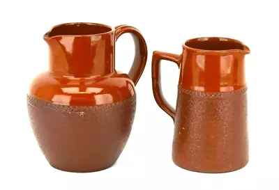 Buy 2 X Vintage Lovatt's Langley Mill Brown Glaze Stoneware Jugs C.1930s • 14.99£