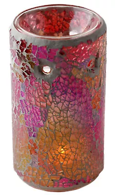 Buy Pillar Crackle Oil Burner - Opalescent Glass Pink • 13.49£