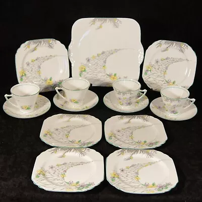 Buy 15 Piece Heathcote Art Deco Bone China Part Tea Set “The Pathway” • 20£