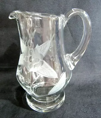 Buy Vintage Cut  & Etched Glass Milk Or Sauce Jug • 7.75£