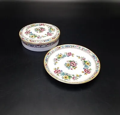 Buy Coalport Ming Rose Round Vanity Trinket Box And Pin Dish • 8£