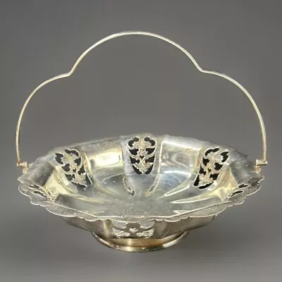 Buy Vintage De Montfort Silver Plated Dish With Swing Handle 9” Diameter • 15£