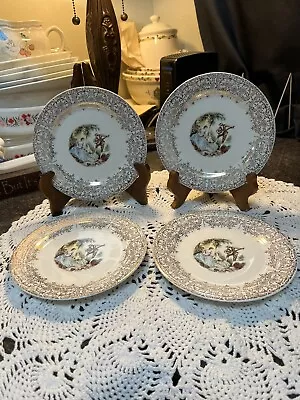 Buy 4 AMERICAN LIMOGES TRIUMPH CHINA D'OR Serenade 22K Gold 6.25” Dessert Plates • 12.13£