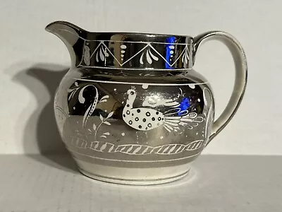 Buy Rare 1927 Gray's Pottery Susie Cooper Silver Luster Bird Peacock Pitcher #7366 • 93.19£