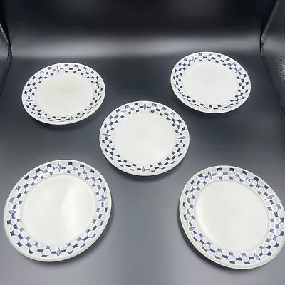 Buy Set Of 5 Vintage Denby Potpourri Sea Blue & White Side Plates 16.5cm VGC RARE • 24.95£