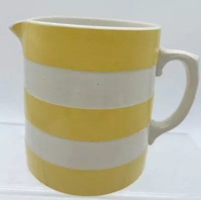Buy Cornish Kitchen Ware Vintage Yellow And White Striped Ceramic Milk Jug - #1008 • 16.19£