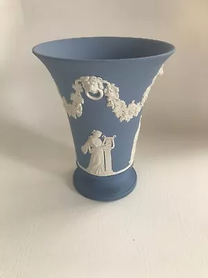 Buy Wedgwood Blue Jasperware Large Trumpet Vase • 39.99£