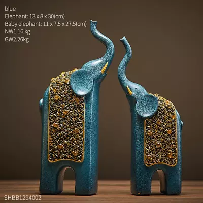 Buy 2Pcs Retro Resin Elephant Ornaments Vintage Exquisite Home Office TV Cabinet Dec • 54.52£