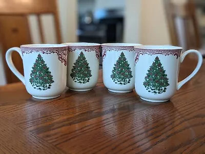 Buy Set Of 4 Cups Mugs Johnson Brothers Old Britain Castles Pink Christmas • 51.25£
