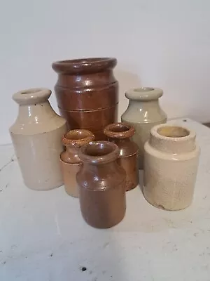 Buy Job Lot Of Old Decorative Stoneware Bottles/pots/jars • 18.50£