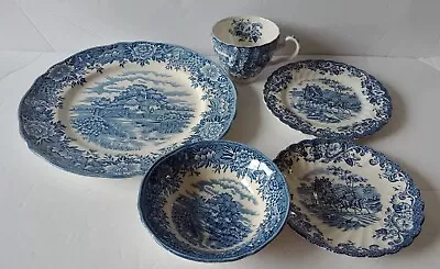 Buy Olde Staffordshire English Village Salem Dinnerware & Coaching Scenes Set Of 5 • 22.36£