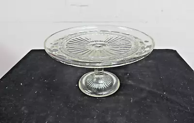 Buy Vintage Cut Crystal Glass Cake Plate Serving Stand Tray 9  Diameter • 9.99£