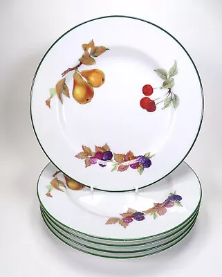 Buy 5 Royal Worcester Evesham Vale, Green Rim, Dessert Salad Bread Plate 21cm White • 18.99£