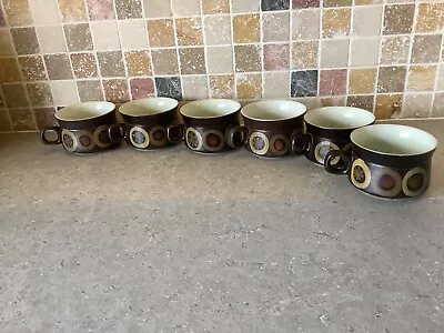 Buy Denby Stoneware 6 Arabesque Samarkand Breakfast Cups Large Squat • 90£