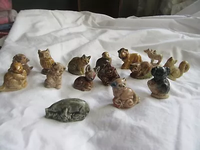 Buy 15 Vintage Wade Whimsie Figures -  Animals - Moose, Racoon, Platypus, Cats Etc • 8£