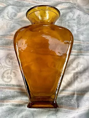 Buy Vintage Style Art Deco Vase Amber Glass French Urn Shape 24cm Tall • 30£