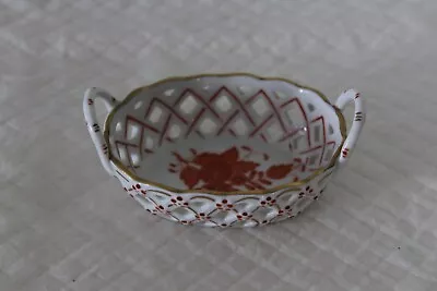 Buy Herend 7425/AOG Chinese Bouquet Apponyi Red 9cm Handled Dish - VGC • 30£