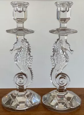 Buy Waterford Lead Crystal Seahorse Candle Holder 11.5” Pair 2 Candlestick Excellent • 139.74£