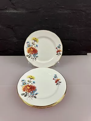 Buy 4 X Gainsborough Bone China Chrysanthemum Tea / Side Plates 16 Cm Wide Set • 13.99£